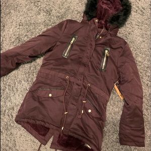 Fur trim winter jacket